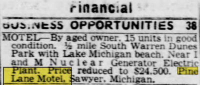 Undetermined Sawyer Motel - Jul 27 1969 Article For Pine Lane Motel